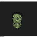 Fresh Green Grapes Filled in Transparent Glass Cup on Gray Surface