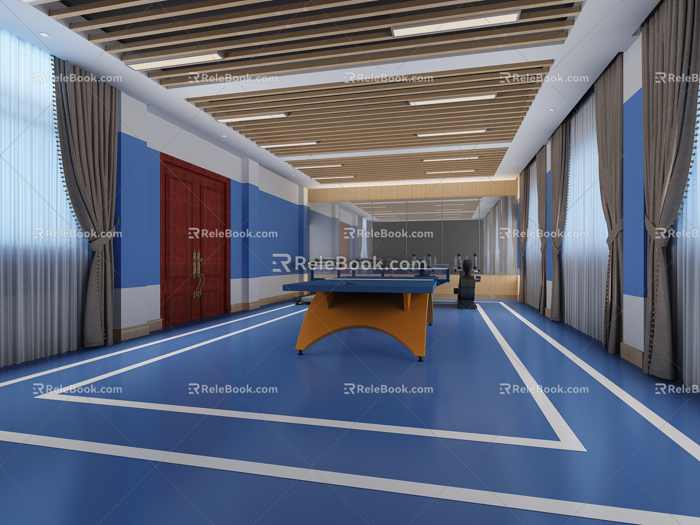 Modern Gym Activity Room 3d model