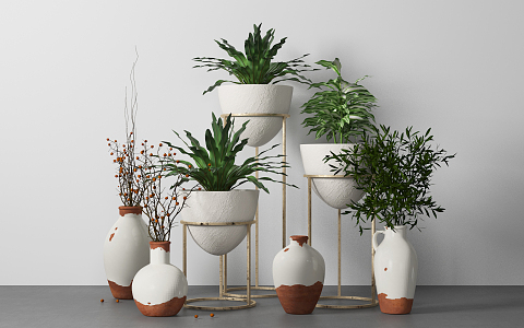 modern potted plant indoor potted plant 3d model