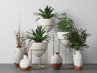 modern potted plant indoor potted plant 3d model