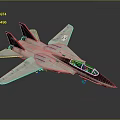 Military Fighter Jet Model With Gray Body And Detailed Weapon Design Features