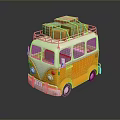 minibus minivan driverless bus school bus van box car 3d model