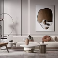 Modern sofa coffee table combination 3d model