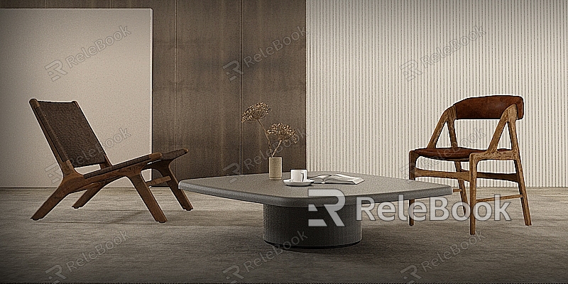 Modern leisure furniture combination table and chair model