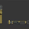 Yellow And Black Pistol With Silencer Magazine And Bullets