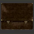 Brown Open Leather Suitcase With Velvet Interior Brass Clasps And Handle