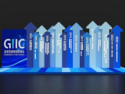 GIIC 2024 Global IoT Conference Photo Spot With Upward Arrows Timeline At Shenzhen World Exhibition Center 3d model