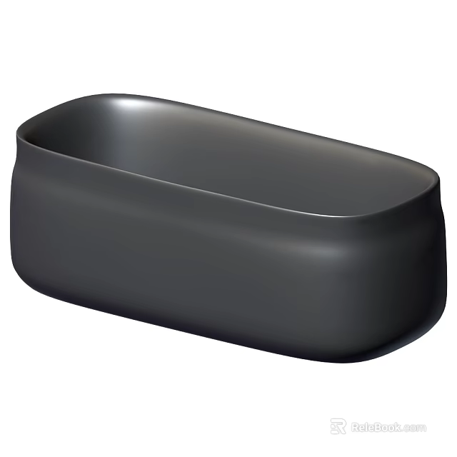 Black Modern Washbasin with Sleek Surface and Oval Shape for Bathroom 3d model