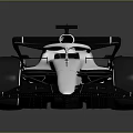 Modern White Formula Style Race Car With Aerodynamic Design Black Spoiler Front Wing And Tires