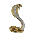 Decorative Golden Cobra Statue With Raised Head And Coiled Body 3d model