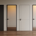 Modern Single Door Swing Door Bedroom Door Bathroom Changhong Glass Door Oil Sand Glass Door Frosted Glass Door Invisible Door Very Narrow Door 3d model