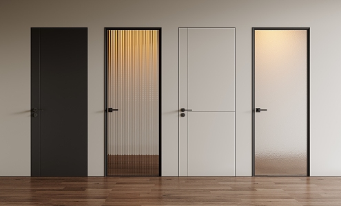 Modern Single Door Swing Door Bedroom Door Bathroom Changhong Glass Door Oil Sand Glass Door Frosted Glass Door Invisible Door Very Narrow Door 3d model