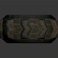 LAMPS Off Road Tire With Orange Rim Tread Pattern And Bolts