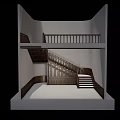 Classic Wooden Spiral Staircase With Carved Railings And Paneled Walls
