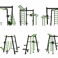 Outdoor Sports Equipment Collection Featuring Climbing Bars Parallel Bars And Exercise Racks