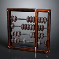 Traditional Wooden Abacus With Classic Frame And Brown Beads On Rods