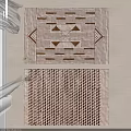 Square Rugs With Geometric Patterns And Woven Textures In Neutral Tones 3d model