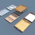 Various Home Living Serving Trays And Portable Wooden Tables With Handles And Divided Compartments