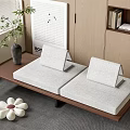 modern double sofa chaise longue 3d model