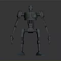 3D Mechanical Robotic Character With Green Torso Extended Arms And Blue Feet