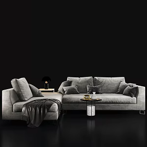 Modern Sofa Coffee Table Combination Fabric Sofa Combination 3d model