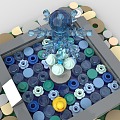 LEGO toy blocks pool fountain 3d model