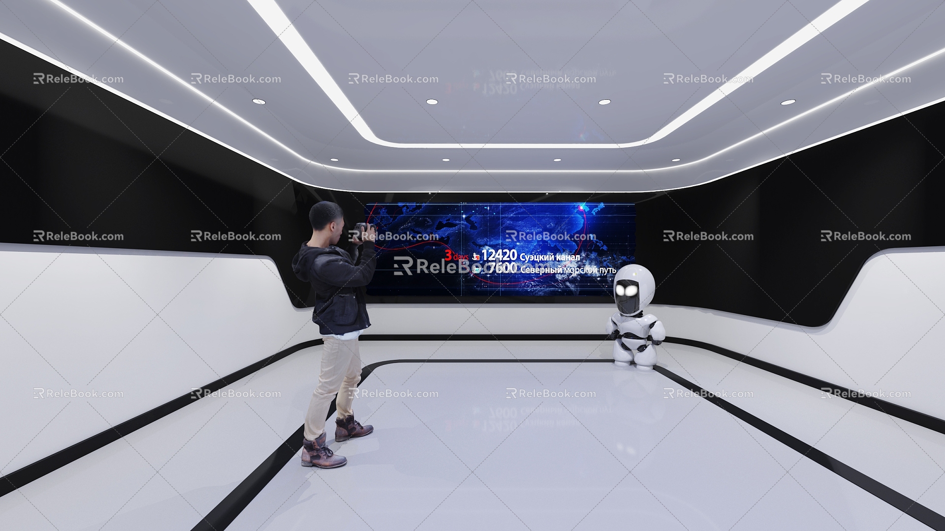 Modern Exhibition Hall Science and Technology Space 3d model