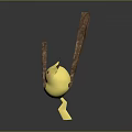 Cute Pikachu Character Holding Wooden Chopsticks In 3D Rendering Artwork
