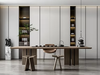 New Chinese Tea Table and Chair 3d model