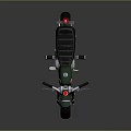 Green Retro Motorcycle With Black Seat Chrome Handlebars And Classic Headlight