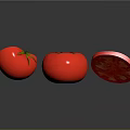 Fresh Red Ripe Tomatoes Whole And Sliced On Reflective Surface