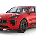 Red Porsche Macan SUV With Sporty Design 3d model