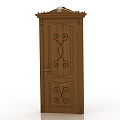 European style door interior door solid wood door 3d model