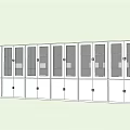 Modern Bookcase With Multiple Units Glass Doors Shelves And Drawers