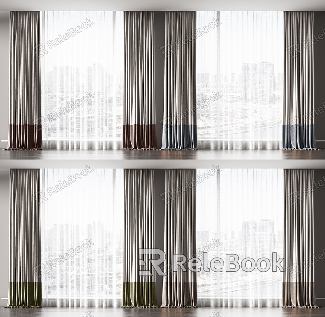 Modern Curtain Curtain Combination model