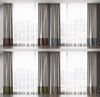 Modern Curtain Combination 3d model