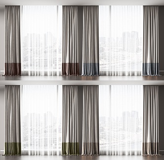 Modern Curtain Combination 3d model