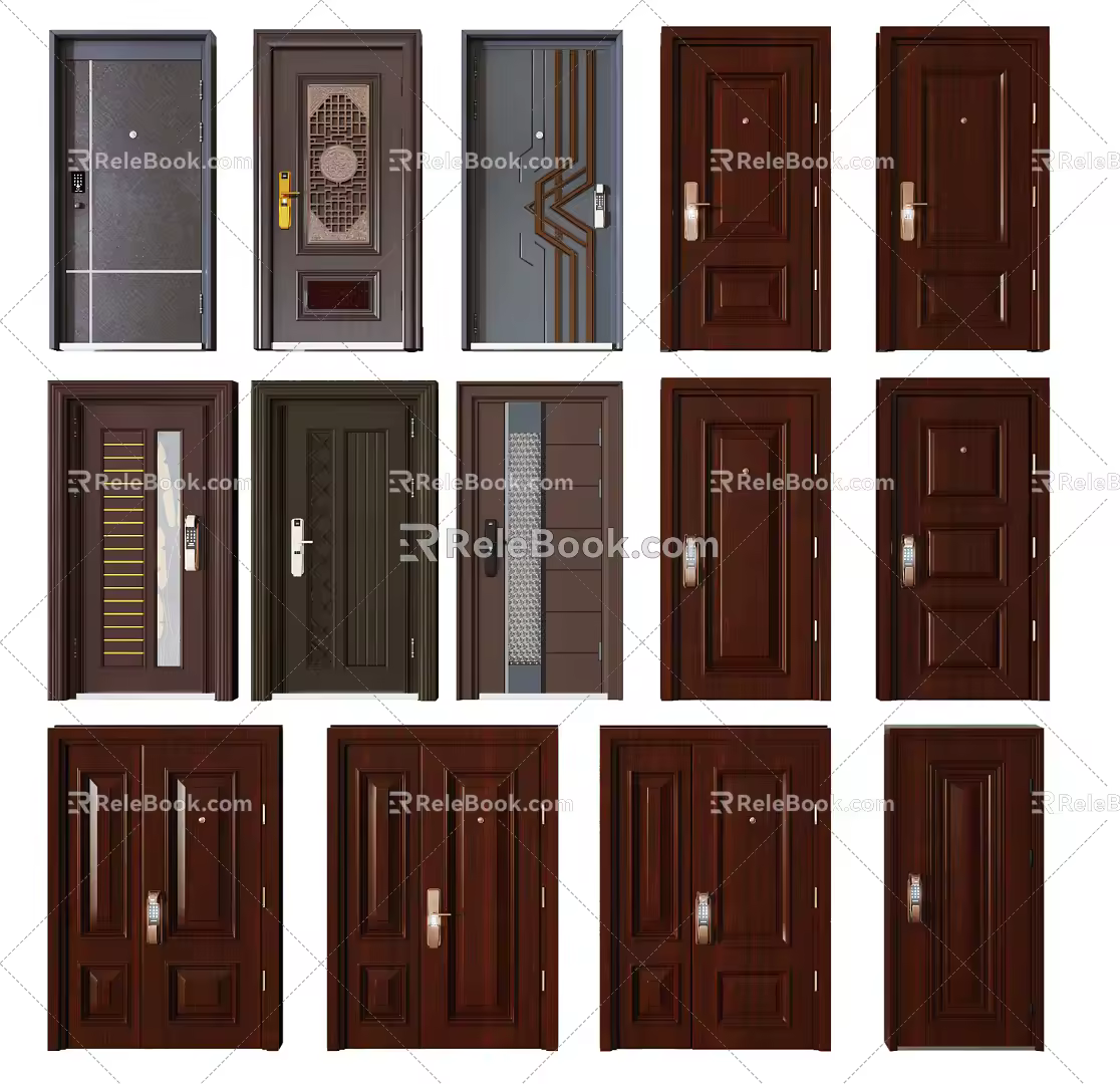 Modern security door security door combination 3d model