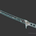 Black Handle Long Sword With Orange Blade And Modern Design