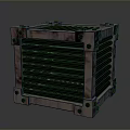 Industrial Square Metal Equipment Featuring Grated Front And Bolted Corners