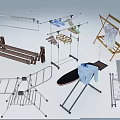 Various Types of Clothes Hangers Including Foldable and Standing Racks for Home Use