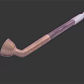 Decorative Pipe Shaped Weapon With Wooden Purple And Light Blue Accents
