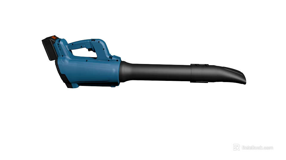 Blue Handheld Industrial Blower With Long Black Nozzle And Ergonomic Design 3d model 