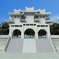 Gujian Gate Mountain Gate Archway 3d model