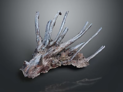 Wood Stone Sculpture With Natural Root Design And Decorative Texture For Home Art Decor 3d model