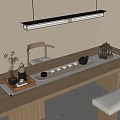 Tea Table Tea Set 3d model