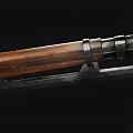 Classic Bolt Action Rifle With Wooden Stock Metal Barrel And Sharp Bayonet