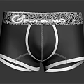 Stylish Men's Black Underwear With White Swirl Pattern Waistband And DOMINO Logo