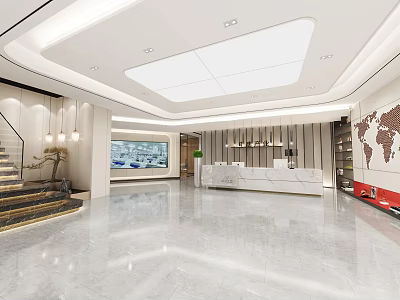 Modern Hall Office Hall 3d model