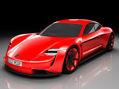 Red Sports Car Modern Design With Sleek Body And Black Wheels 3d model
